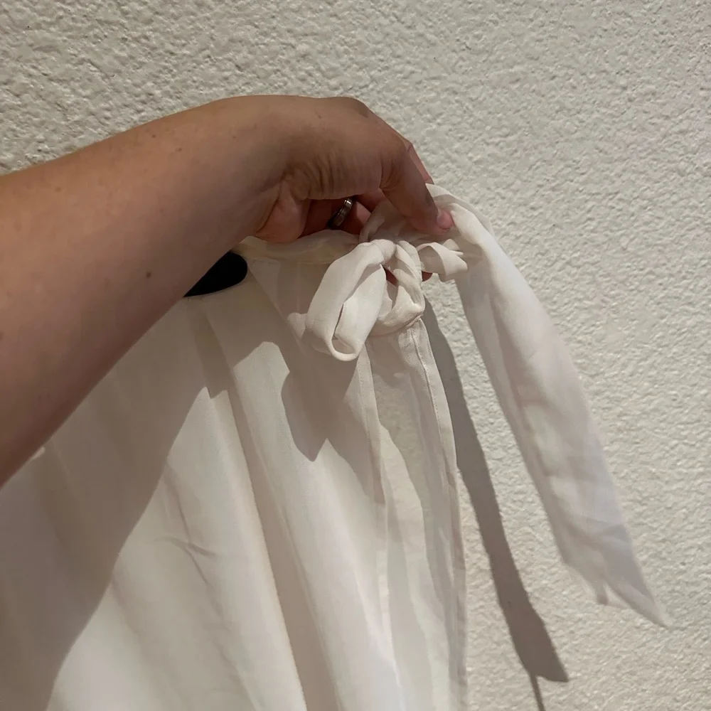 Ladies off white color/side sash swim cover up - Picture 3 of 7